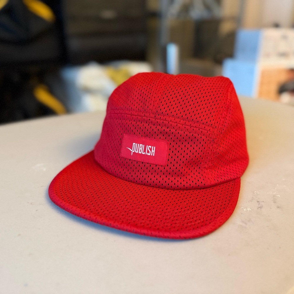 Publish Brand Red Mesh Cap, Made in USA
